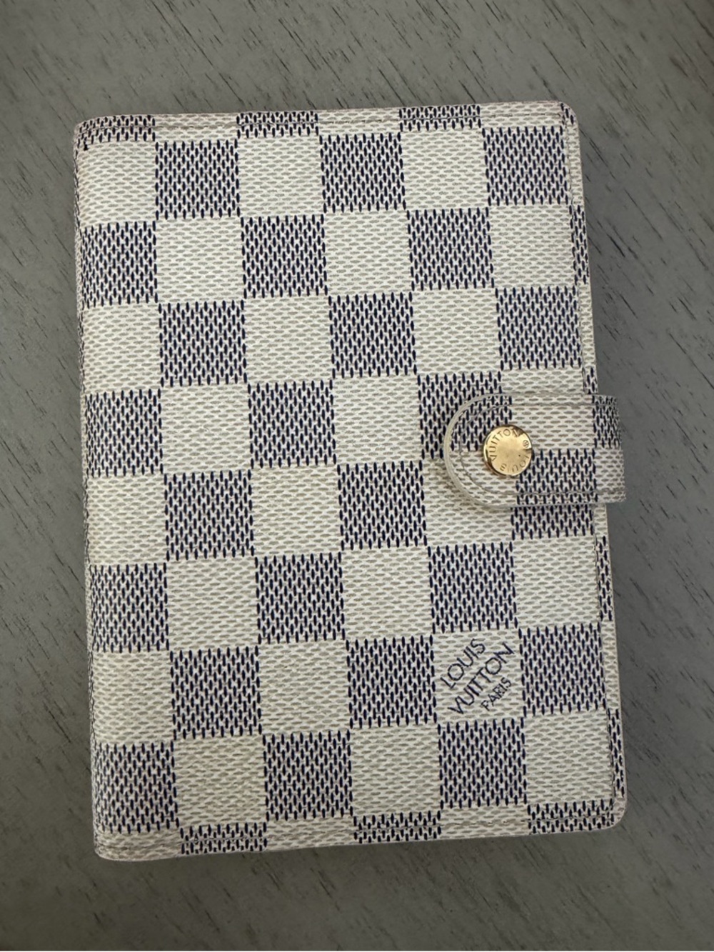 Louis Vuitton Small Ring Agenda Cover Azur Damier Day Planner wallet Stickers - Picture 2 of 15